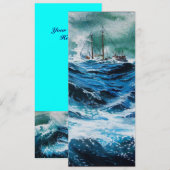 Carte Bateau dans la mer dans la tempête (Devant / Derrière)