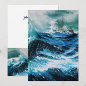Carte Bateau dans la mer dans la tempête (Devant / Derrière)