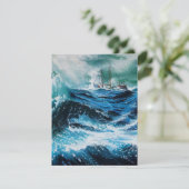 Carte Bateau dans la mer dans la tempête (Debout devant)
