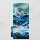 Carte Bateau dans la mer dans la tempête (Devant / Derrière)