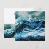 Carte Bateau dans la mer dans la tempête (Devant / Derrière)