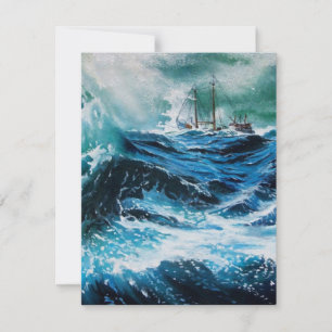 Carte Bateau dans la mer dans la tempête, Parchemin