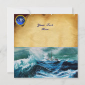 Carte Bateau dans la mer dans la tempête, Parchemin (Dos)