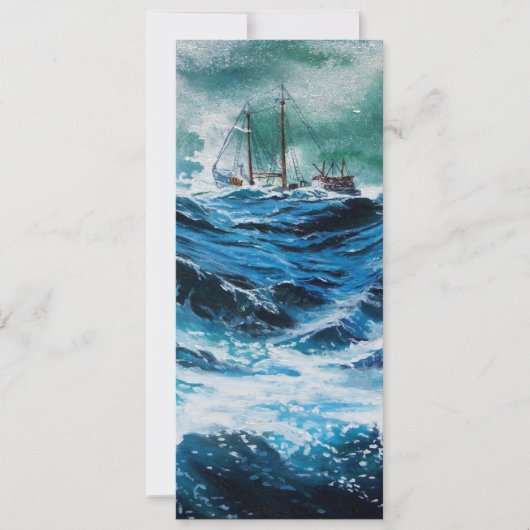 Carte Bateau dans la mer dans la tempête, Parchemin (Devant)