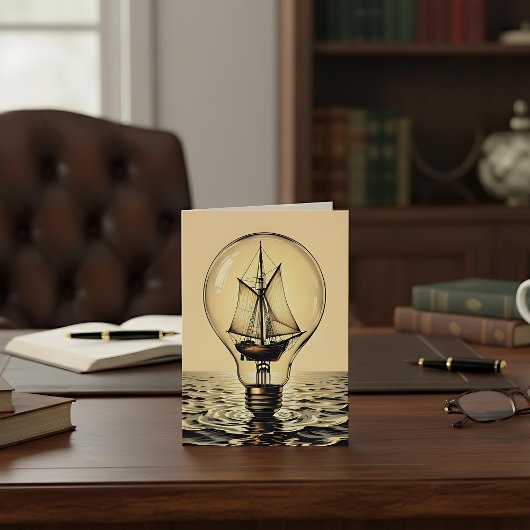 Carte Bateau dans une ampoule | Joyeux anniversaire pour