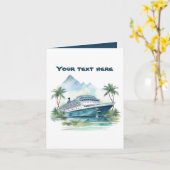 Carte Bateau de croisière amusant ajouter du texte (Fleur jaune)