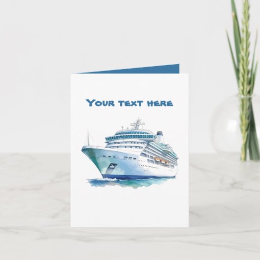 Carte Bateau de croisière amusant ajouter du texte (Devant)