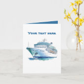 Carte Bateau de croisière amusant ajouter du texte (Fleur jaune)