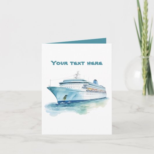 Carte Bateau de croisière amusant ajouter du texte (Devant)