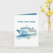 Carte Bateau de croisière amusant ajouter du texte (Fleur jaune)