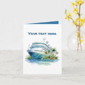 Carte Bateau de croisière amusant ajouter du texte (Fleur jaune)