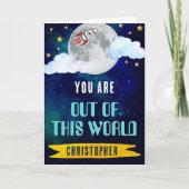 Carte Bateau de fusée hors de ce monde Saint-Valentin (Devant)