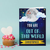 Carte Bateau de fusée hors de ce monde Saint-Valentin