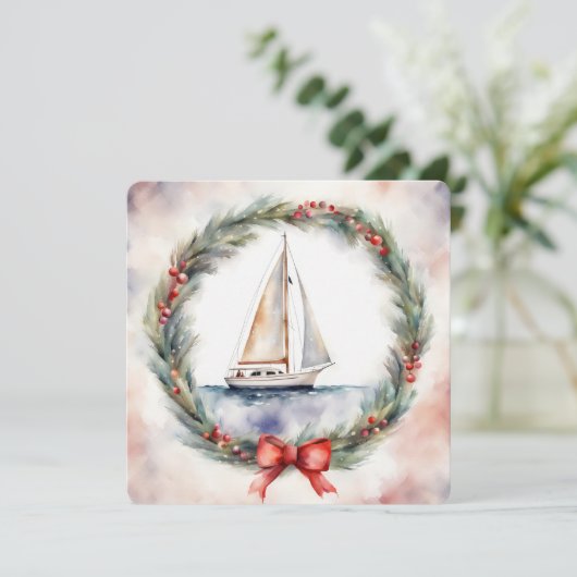 Carte Bateau de Noël (Debout devant)