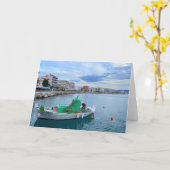 Carte Bateau De Pêche À Port Corinth Grèce (Fleur jaune)