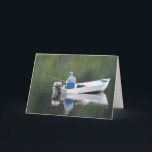 Carte Bateau de pêche de beau-père de joyeux<br><div class="desc">Bateau de pêche de beau-père de joyeux anniversaire sur le lac</div>