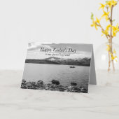 Carte Bateau de pêche heureux de lac boyfriend de fête (Fleur jaune)