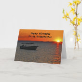 Carte Bateau de pêche Joyeux anniversaire grand-père (Fleur jaune)