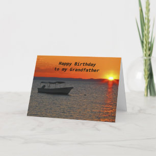 Carte Bateau de pêche Joyeux anniversaire grand-père