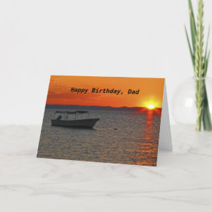 Carte Bateau de pêche Joyeux Anniversaire, Papa Père Sal