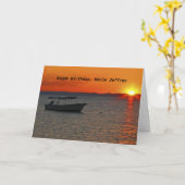 Carte Bateau de pêche Joyeux anniversaire, Personnaliser (Fleur jaune)