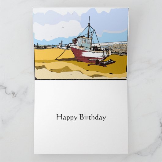 Carte Bateau de pêche pittoresque modifiable  (Intérieur)