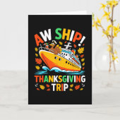 Carte Bateau drôle de dinde de Thanksgiving croisière fa (Fleur jaune)