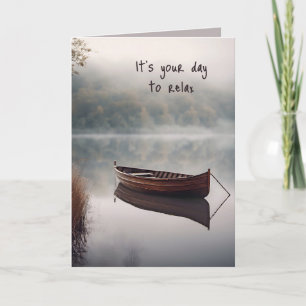 Carte Bateau En Bois Sur Le Lac Anniversaire