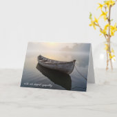 Carte Bateau en bois Sympathy sur un lac humide (Fleur jaune)