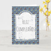 Carte Bateau espagnol Feliz Cumpleaños (Fleur jaune)