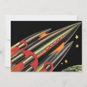 Carte Bateau-fusée de science-fiction vintage par Space