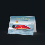Carte Bateau haute performance Grandson 30th Birthday<br><div class="desc">Carte de voeux pour 30e anniversaire pour un petit-fils, avec une photo d'un bateau de course à haute performance. Un lac, des montagnes et des ballons d'anniversaire avec le numéro 30 écrit sur le côté du bateau. Changez le numéro sur le bateau pour correspondre à l'année d'anniversaire. Vous pouvez également...</div>