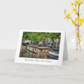 Carte Bateau-maison de canal, bonne chance dans la (Fleur jaune)