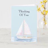 Carte Bateau Océan Pensant à Vous (Fleur jaune)