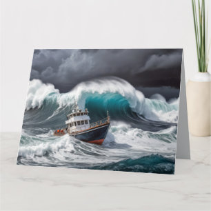 Carte Bateau Ocean Storm Majestic Puissant À couper le s