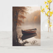 Carte Bateau Old Row sur le lac d'automne (Fleur jaune)