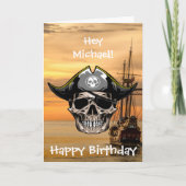 Carte Bateau Pirate d'anniversaire le plus mignon (Devant)