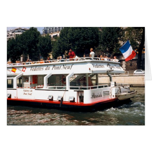 Carte bateau sur la Seine à Paris (Devant horizontal)