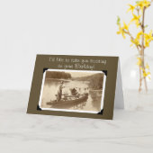 Carte Bateau vintage Anniversaire (Fleur jaune)