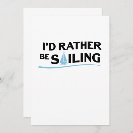 Carte Bateau Voile Cadeau Hearbeat Funny Voilier (Devant / Derrière)