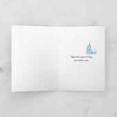 Carte Bateau Watercolor Sur Océan Anniversaire (Intérieur)