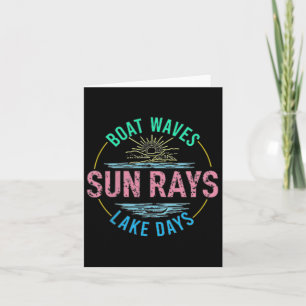 Carte Bateau Waves Sun Rays Lake Days les années 70 Rétr
