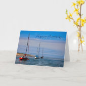 Carte Bateaux à voile à l'ancre (Fleur jaune)