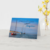 Carte Bateaux à voile à l'anniversaire d'ancrage pour vo (Fleur jaune)