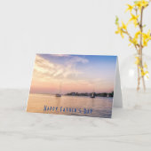Carte Bateaux à voile au Sunset Photo Fête des pères (Fleur jaune)