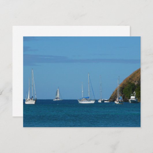 Carte Bateaux à voile dans la baie Blancs et Bleus Nauti (Devant / Derrière)