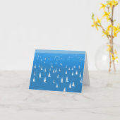 Carte Bateaux à voile en mer bleu profond - Regatta Bate (Fleur jaune)