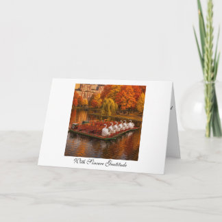 Carte Bateaux aux cygnes de Boston en automne
