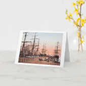 Carte Bateaux aux quais à San Francisco circa 1900 (Fleur jaune)