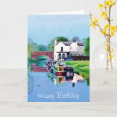 CARTE BATEAUX DE CANAL (Fleur jaune)